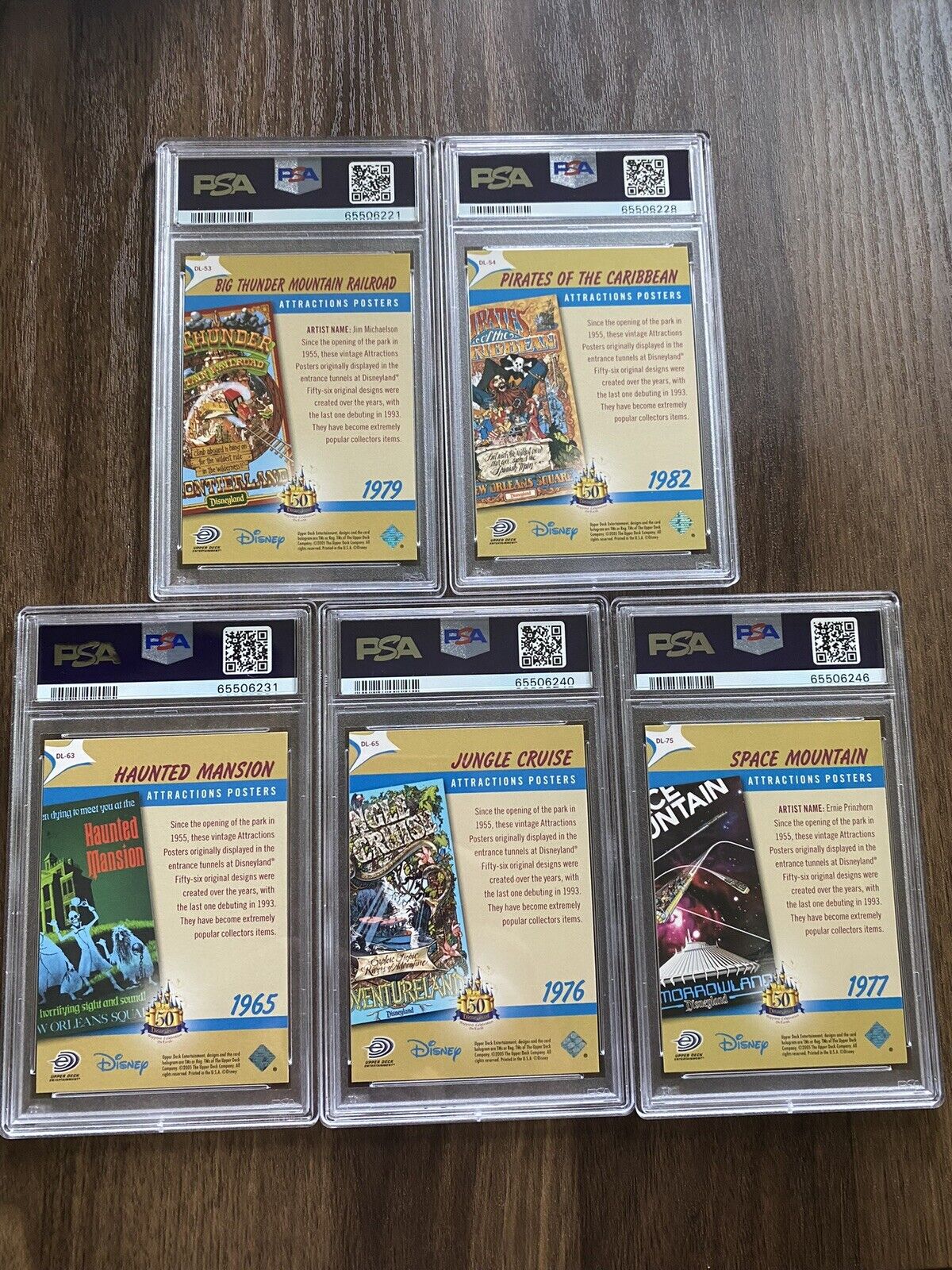 Haunted Mansion, Space Mountain Jungle Disneyland Upper deck 2005 PSA LOT 5