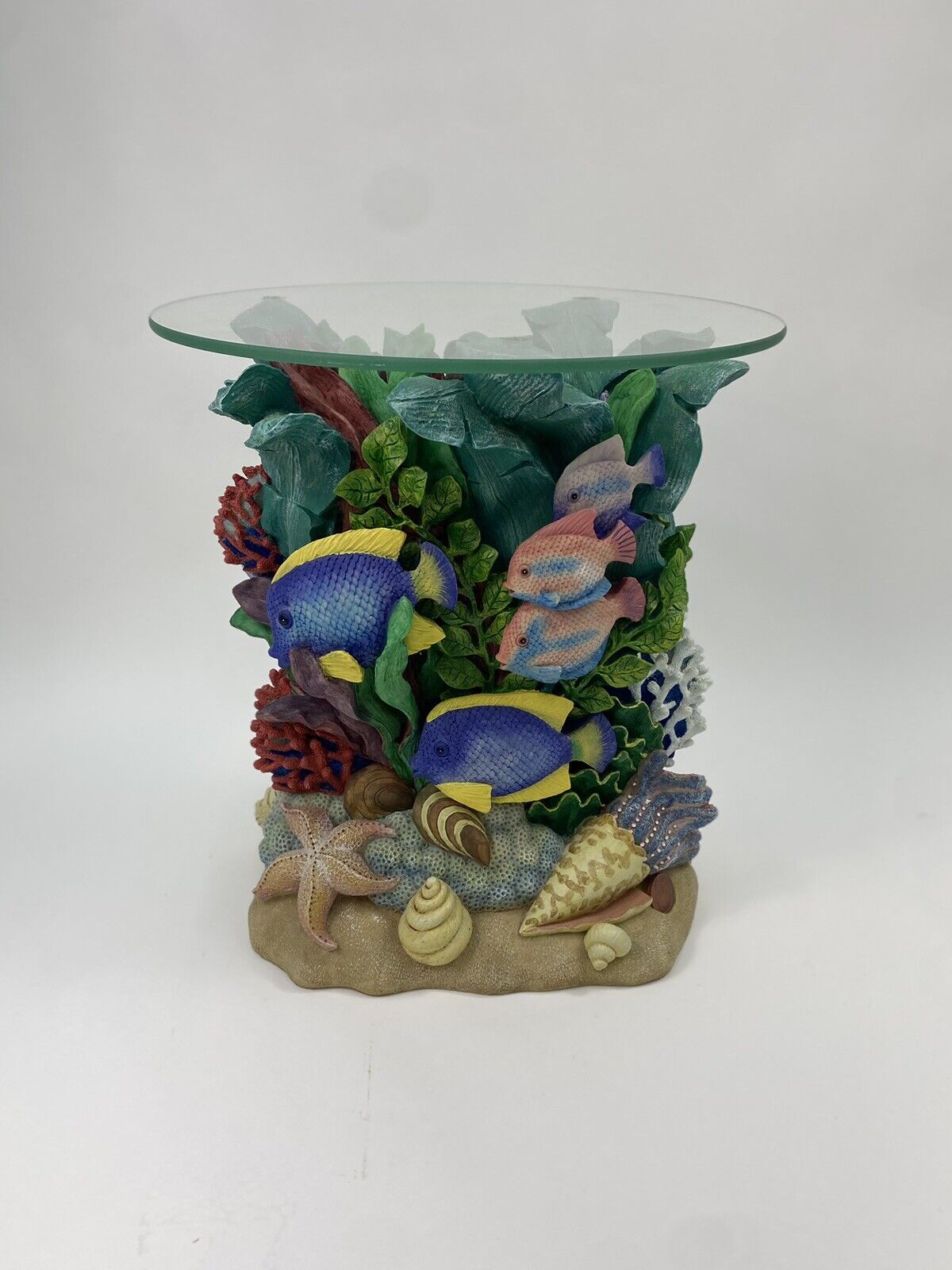 RARE Vintage Great Barrier Reef Sea Life Fish Coffee Table Base With Glass Top