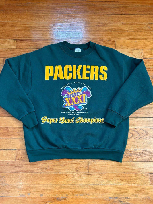 Vintage 90s NFL Green Bay Packer Super Bowl XXXI Champions Crewneck Sweater