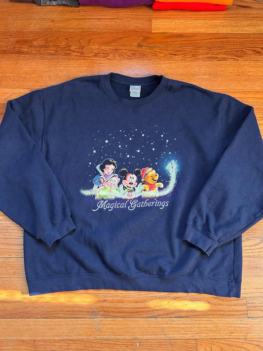 Vintage Mickey Mouse Snow White Pooh Tinker Bell Christmas Disney Crewneck