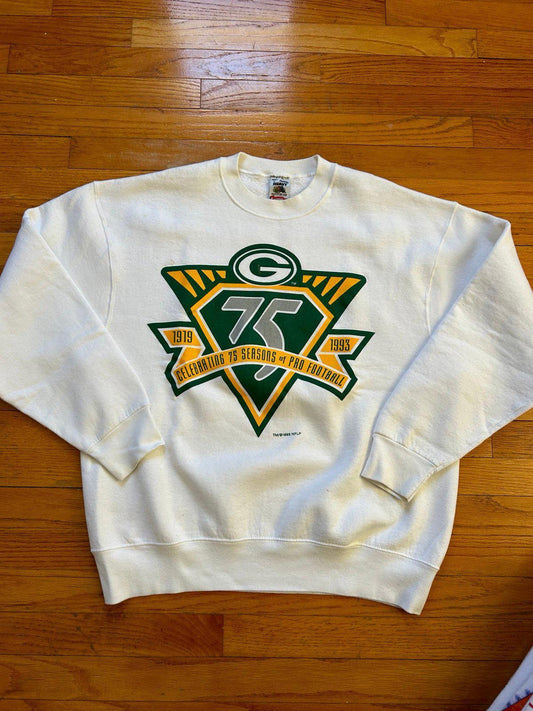 Vintage 90s NFL Green Bay Packers 75th Anniversary Crewneck