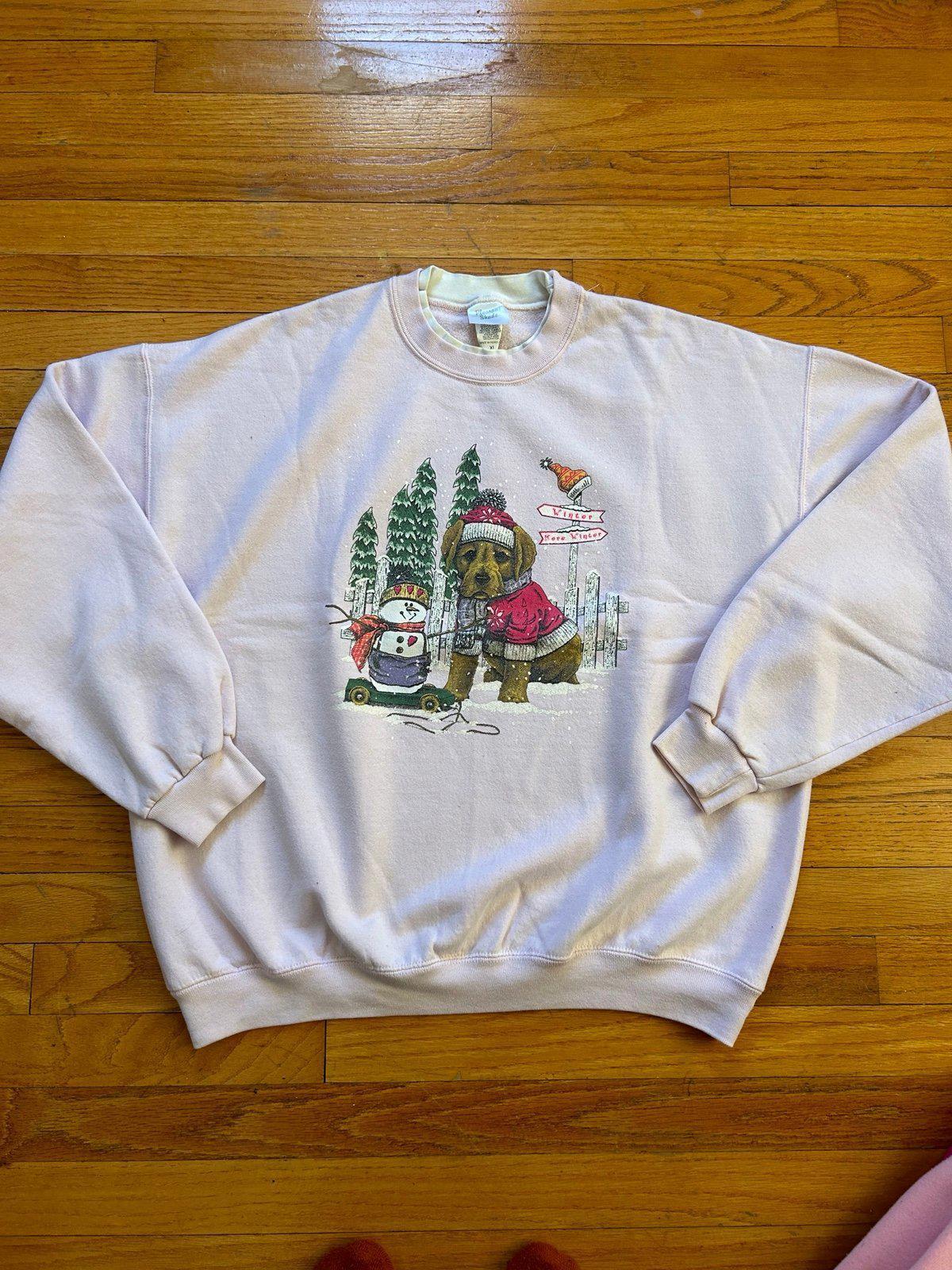 Vintage Christmas Winter Dog Crewneck