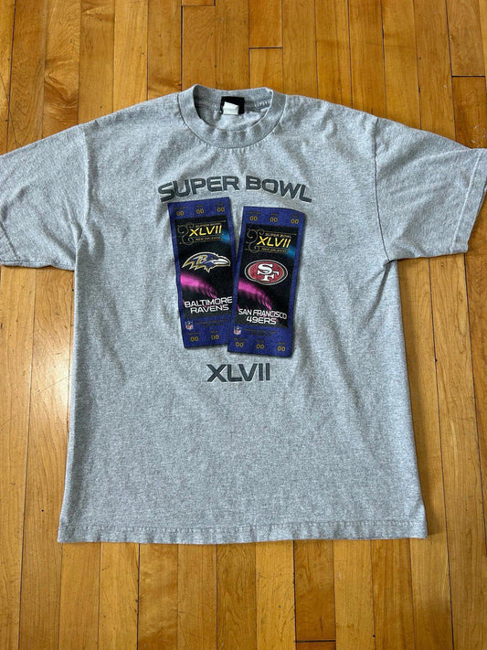 Vintage NFL Super Bowl XLVII Baltimore Ravens San Francisco 49ers T-Shirt