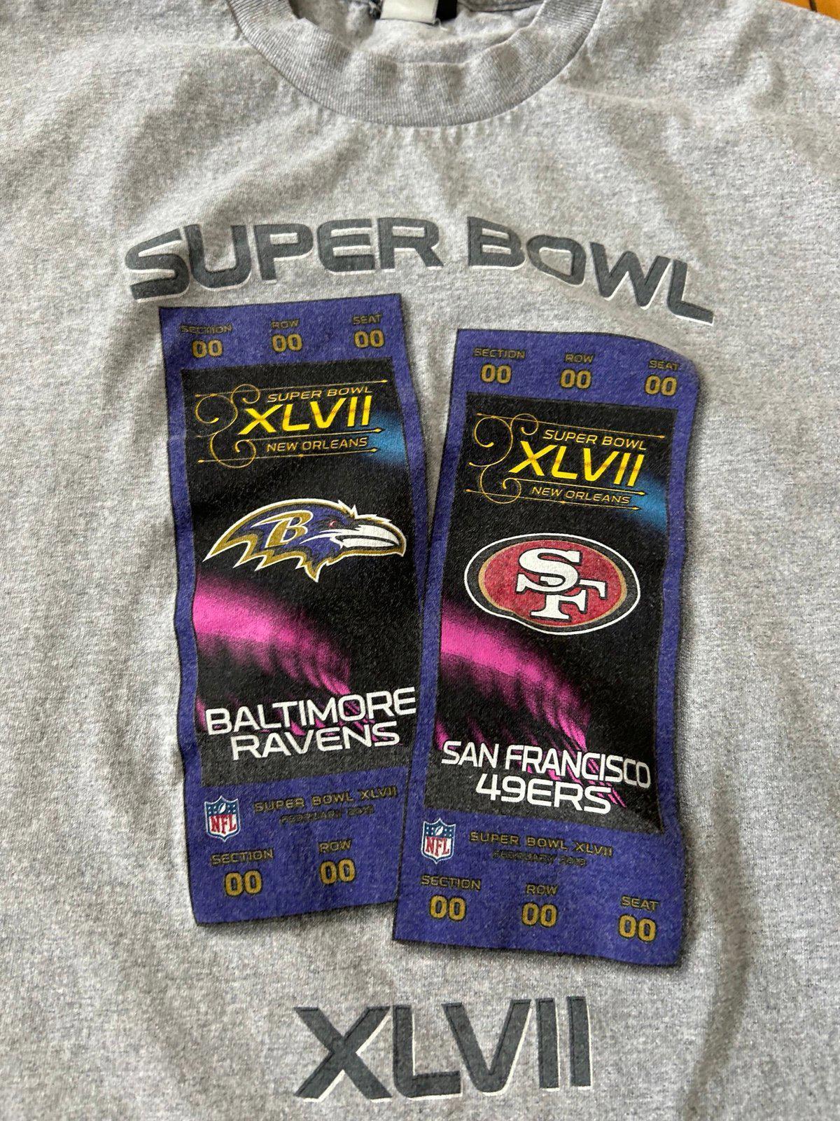 Vintage NFL Super Bowl XLVII Baltimore Ravens San Francisco 49ers T-Shirt