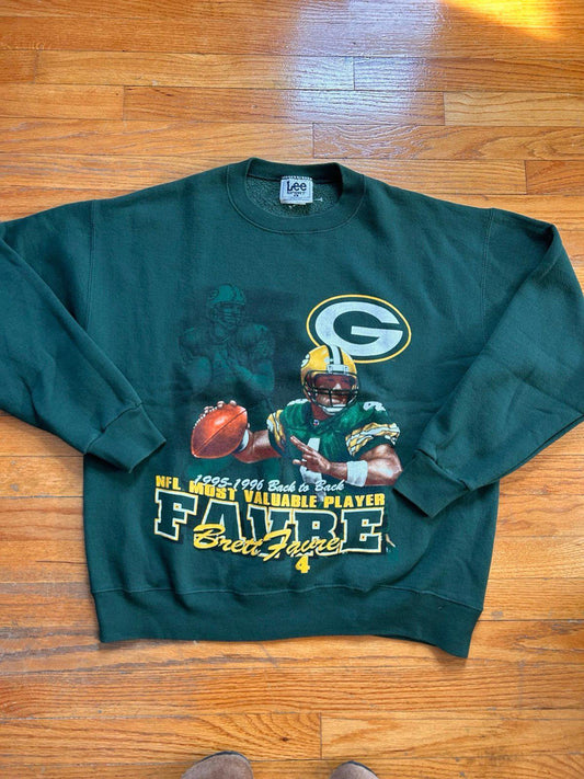 Vintage 90s NFL Green Bay Packer Brett Farve Crewneck Sweater