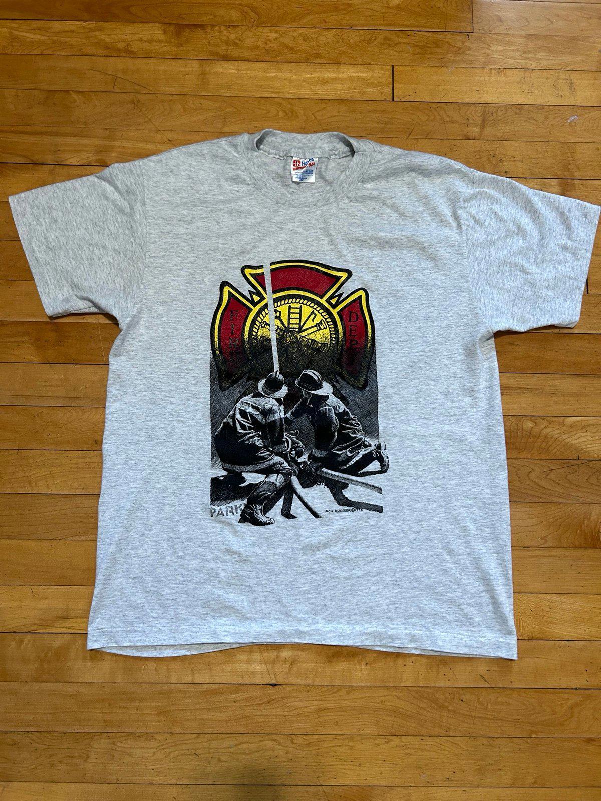Vintage 90s Fire Fighter Single Stitch T-Shirt