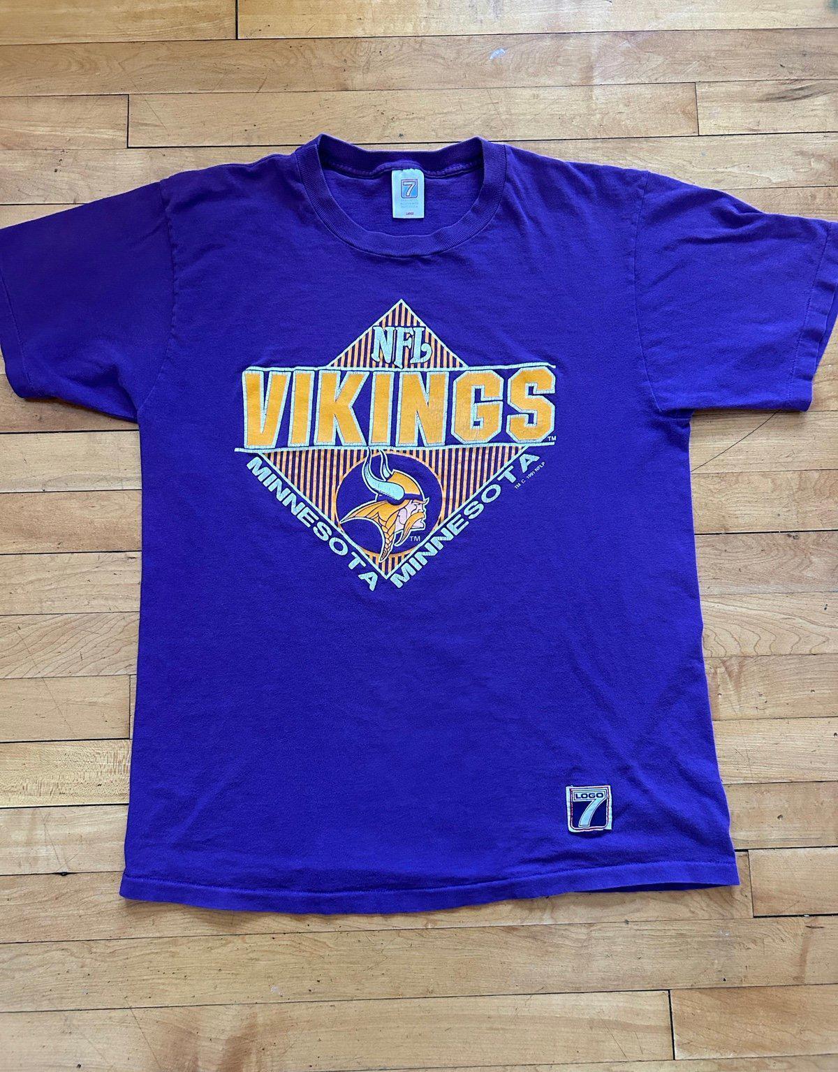 Vintage 1991 NFL Minnesota Vikings Logo 7 T-Shirt