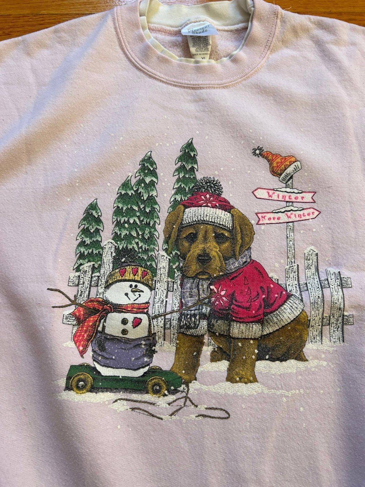 Vintage Christmas Winter Dog Crewneck