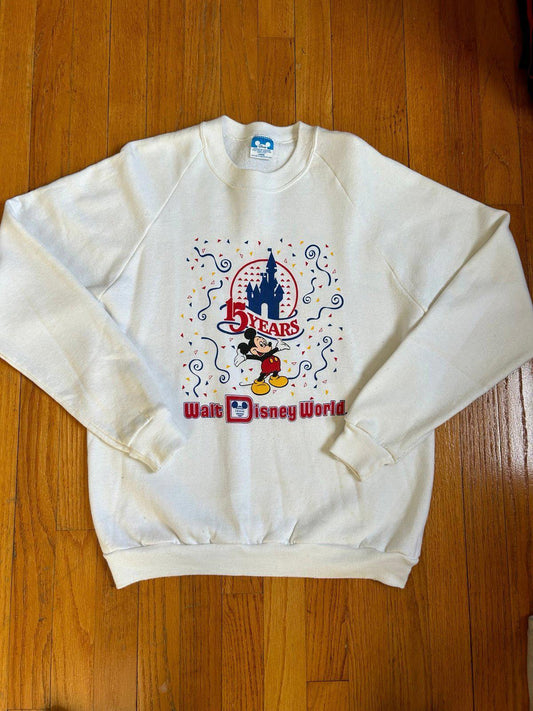 Vintage 80s Mickey Mouse Walt Disney World 15 Years Crewneck Sweater