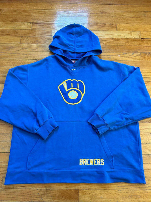 Vintage Nike MLB Milwaukee Brewers Center Swoosh Hoodie