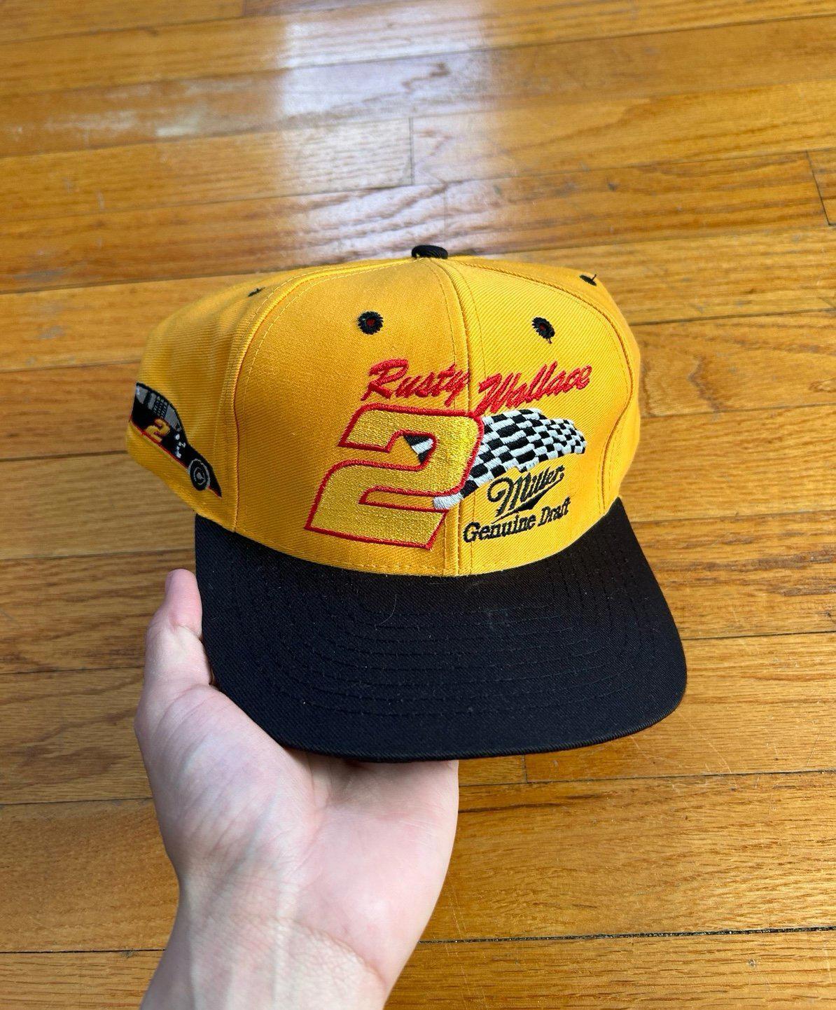 Vintage 90s Miller Genuine Draft Beer Rusty Wallace Hat