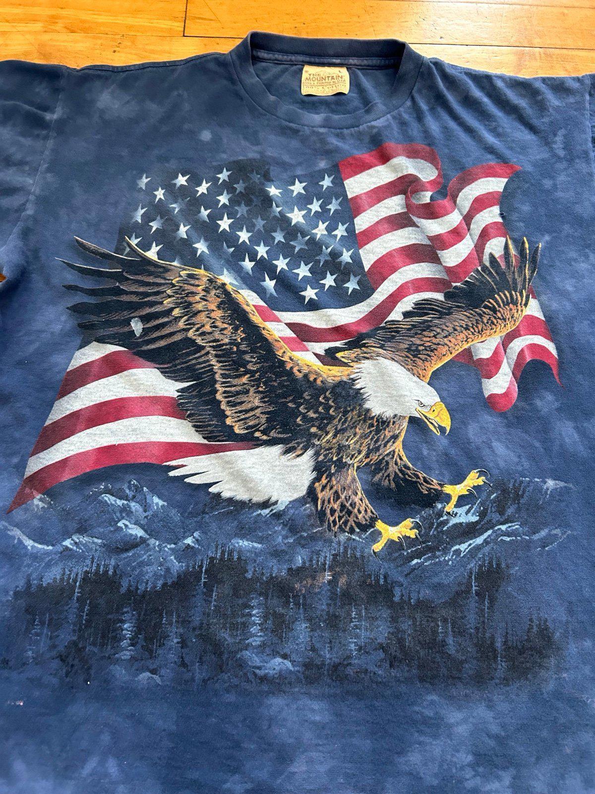 Vintage Tie Dye The Mountains USA Thunder Bald Eagle T-Shirt