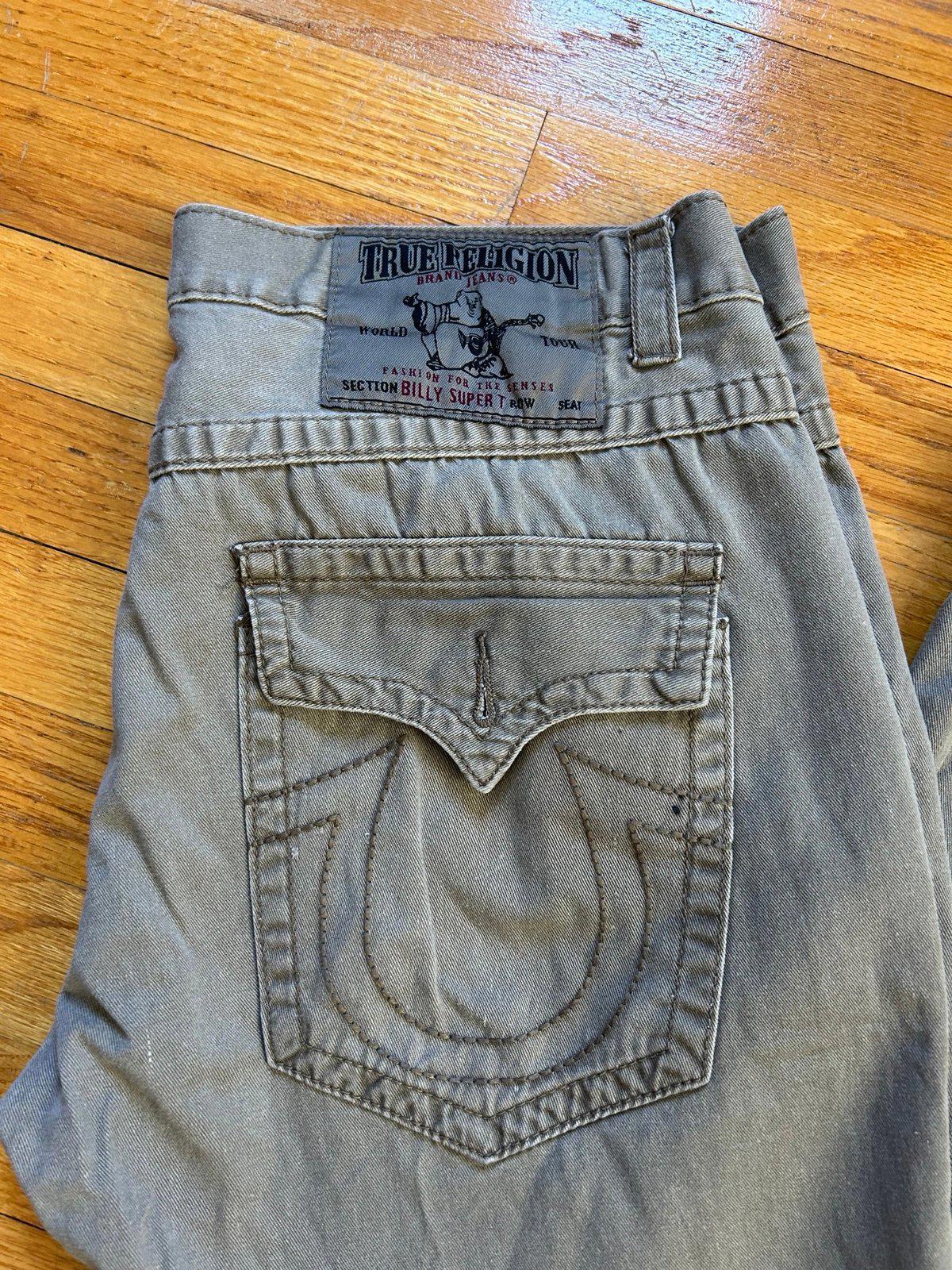 True Religion Navy Green Straight Jeans 38