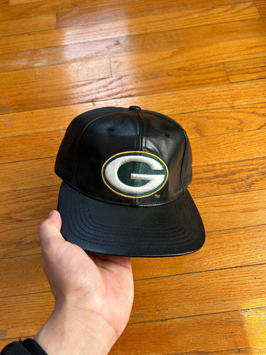 Vintage 90s NFL Green Bay Packer Leather Hat