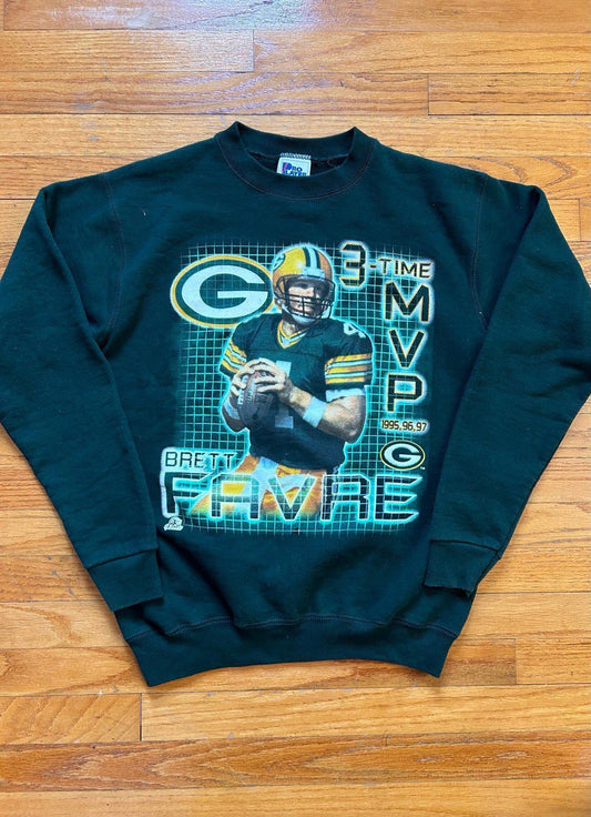 Vintage 90s NFL Green Bay Packer Brett Farve Crewneck Sweater