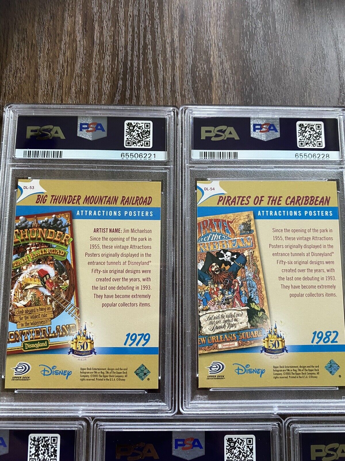 Haunted Mansion, Space Mountain Jungle Disneyland Upper deck 2005 PSA LOT 5