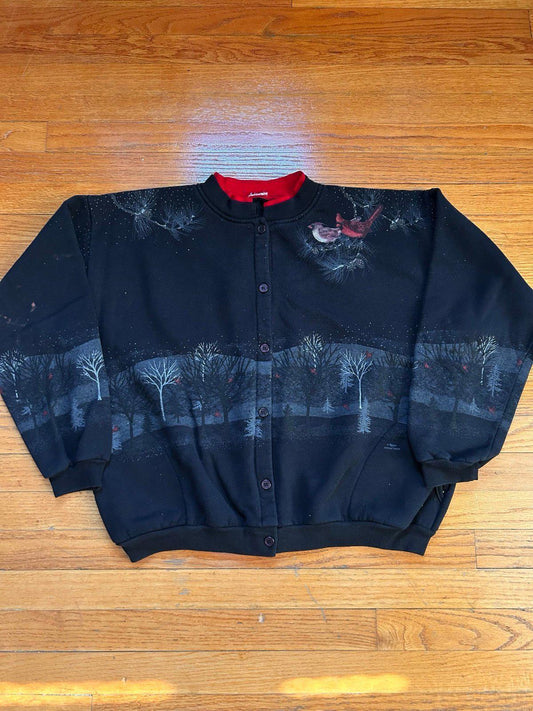 Vintage Christmas Winter Nature AOP Crewneck