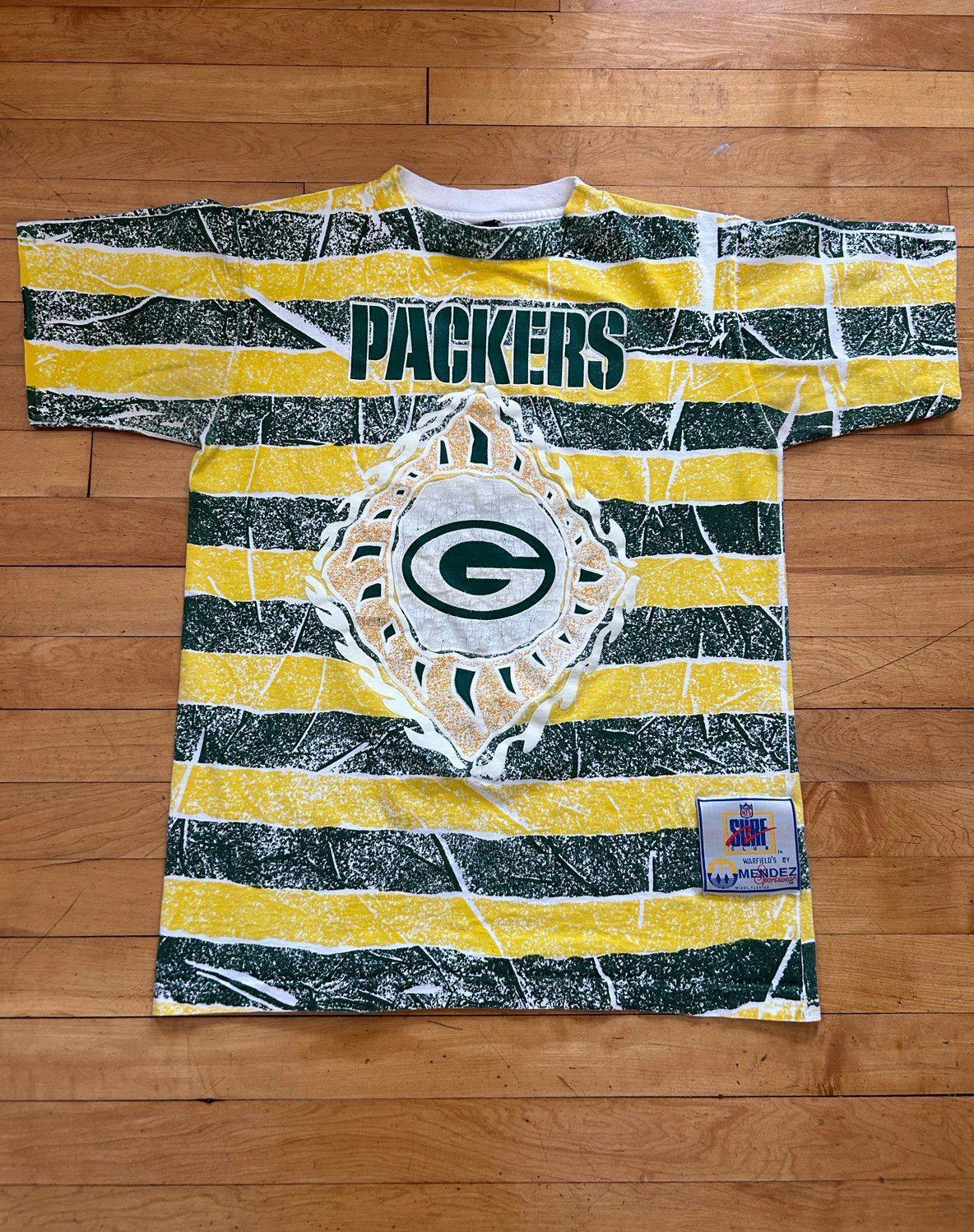 Vintage 90s NFL Green Bay Packer AOP Single Stitch T-Shirt