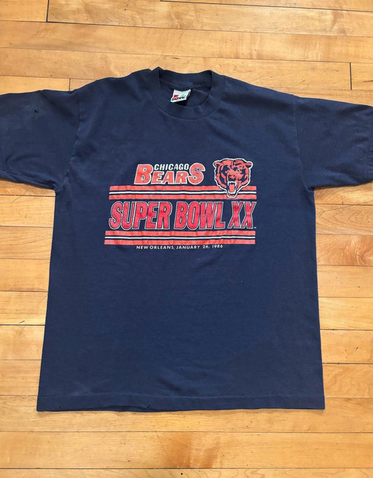 Vintage 1986 NFL Chicago Bears Super Bowl XX Champions T-Shirt