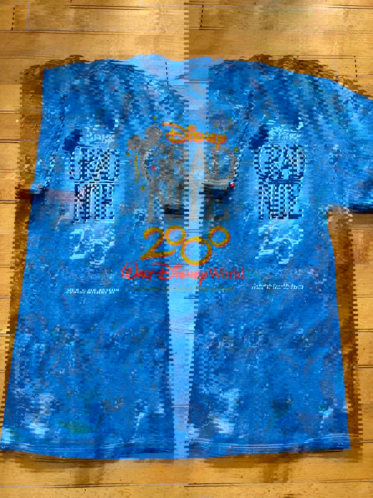 Vintage Walt Disney World Mickey Mouse 2000 Graduation Night Tie Dye T-Shirt