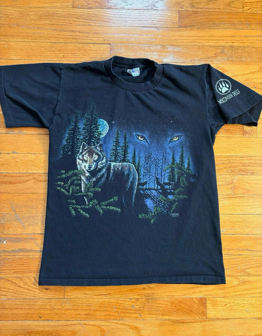 Vintage 90s Nature Wolf Wisconsin Dells T-Shirt