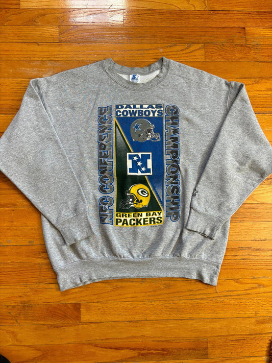 Vintage 90s Green Bay Packer Dallas Cowboys NFC Championship Crewneck Sweater