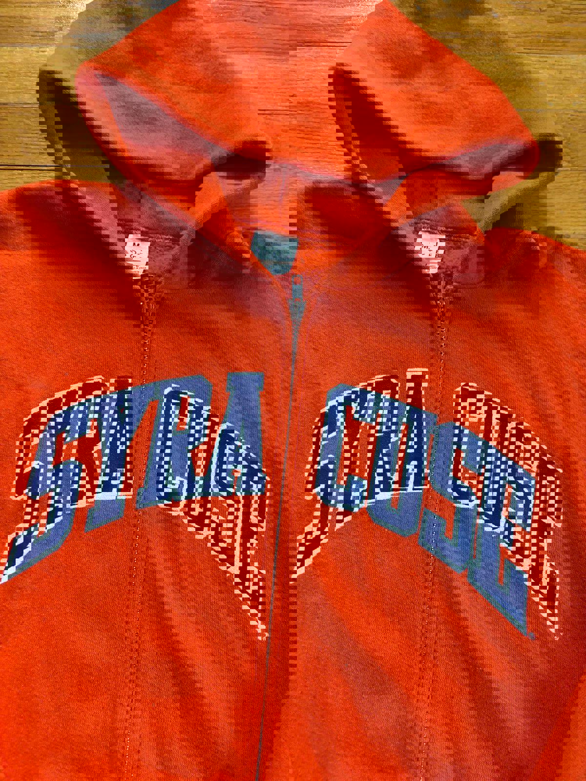 Vintage 90s Syracuse Orange Zip Up Hoodie Sweater