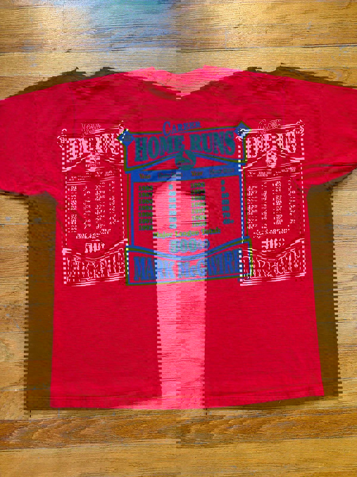 Vintage 90s St. Louis Cardinals Mark McGwire 500 Home Runs T-Shirt