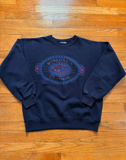 Vintage Wisconsin Up North Nature Crewneck Sweater
