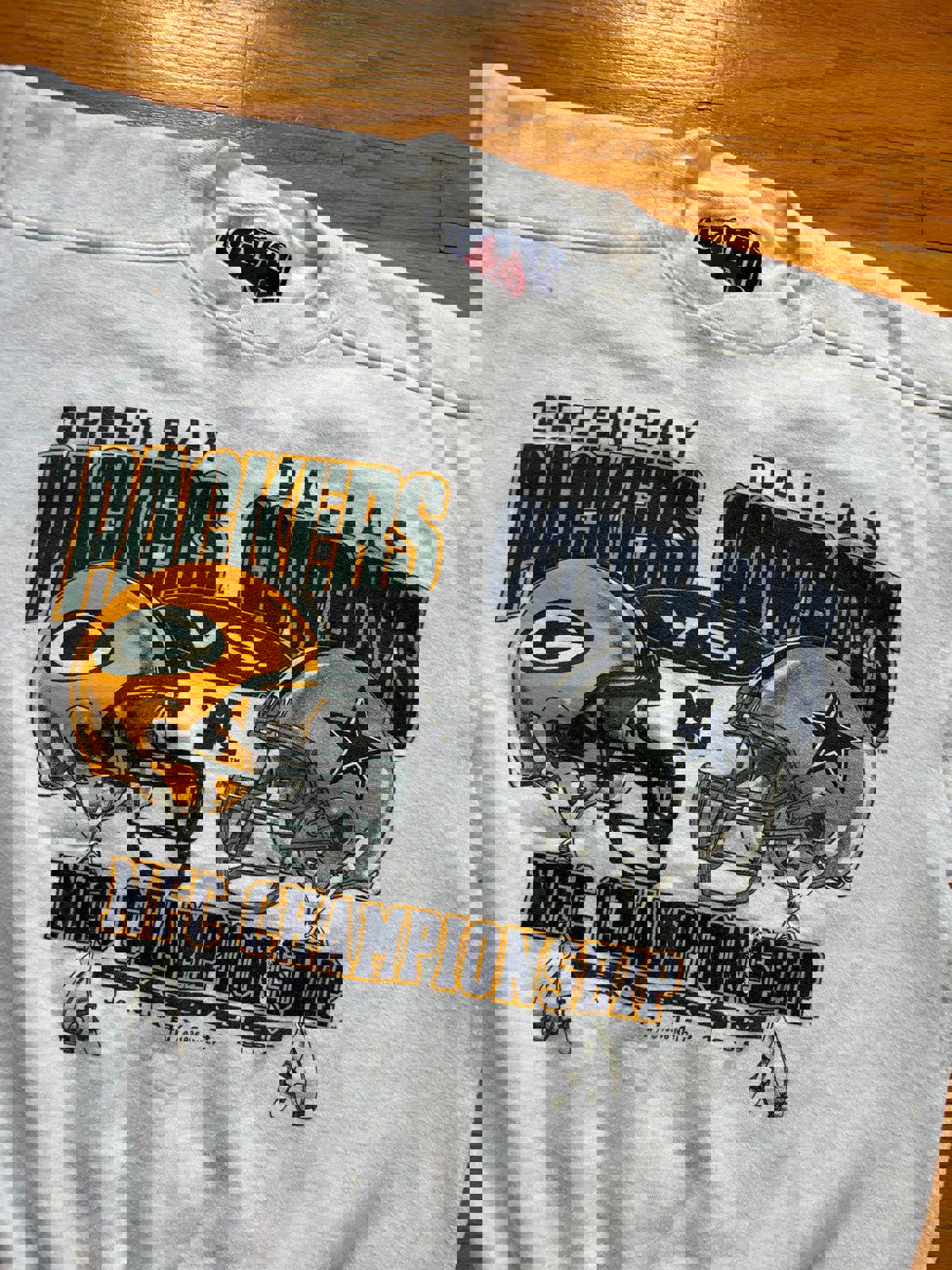 Vintage 90s NFL Green Bay Packer Dallas Cowboys NFC Championship Crewneck