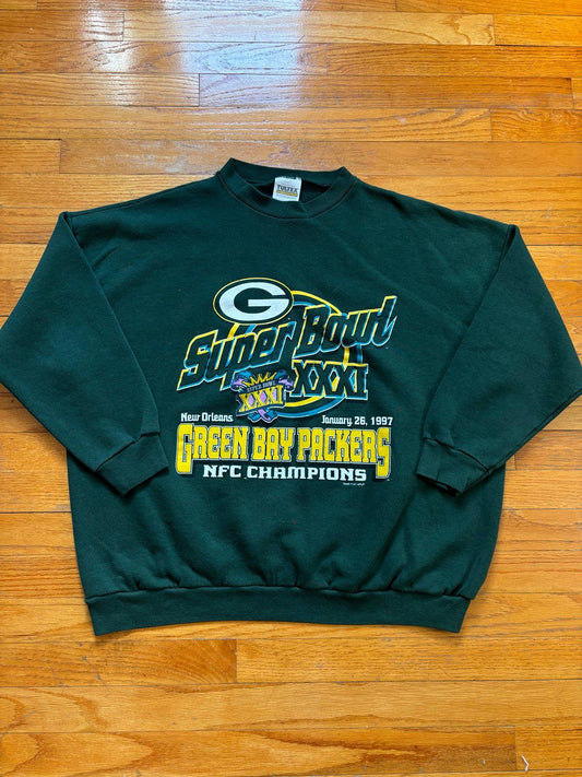 Vintage 90s NFL Green Bay Packer Super Bowl XXXI Champions Crewneck Sweater