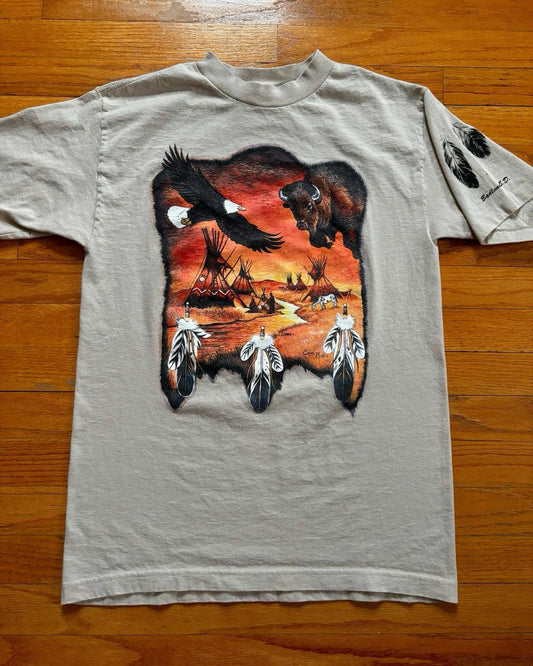 Vintage Nature Eagle Bison Native American T-Shirt