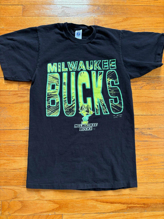 Vintage 1991 Logo 7 Milwaukee Bucks Single Stitch T-Shirt