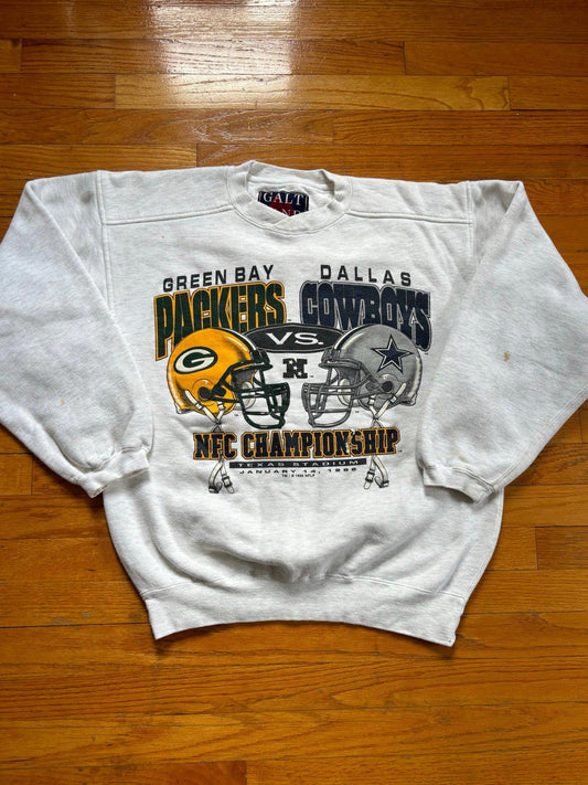 Vintage 90s NFL Green Bay Packer Dallas Cowboys NFC Championship Crewneck