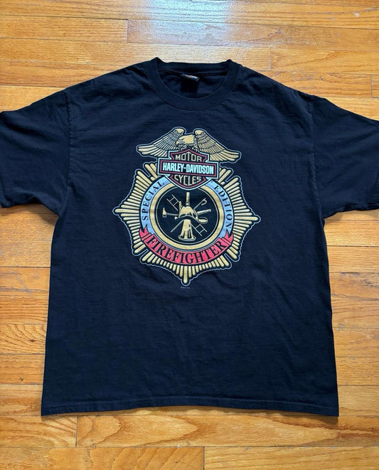 Harley Davidson Firefighter Motorcycle T-Shirt
