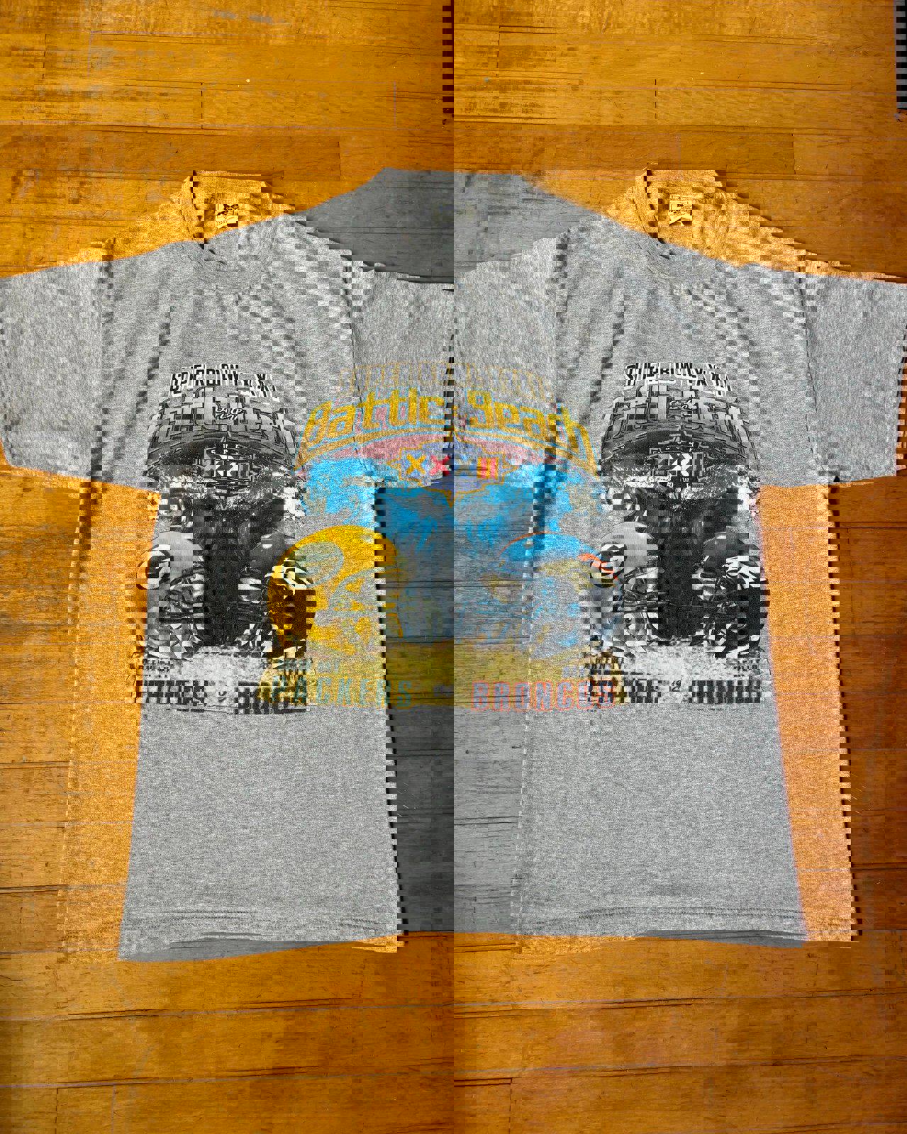 Vintage 90s NFL Green Bay Packers Denver Broncos Super Bowl  XXII T-Shirt