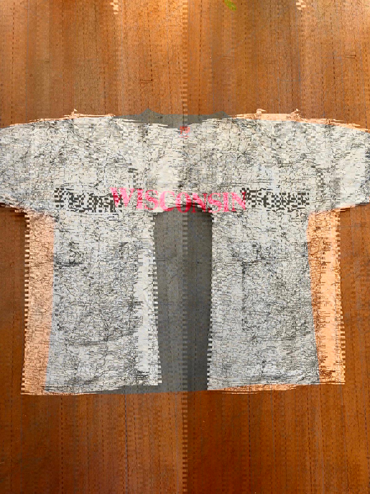 Vintage Wisconsin Road Map AOP T-Shirt