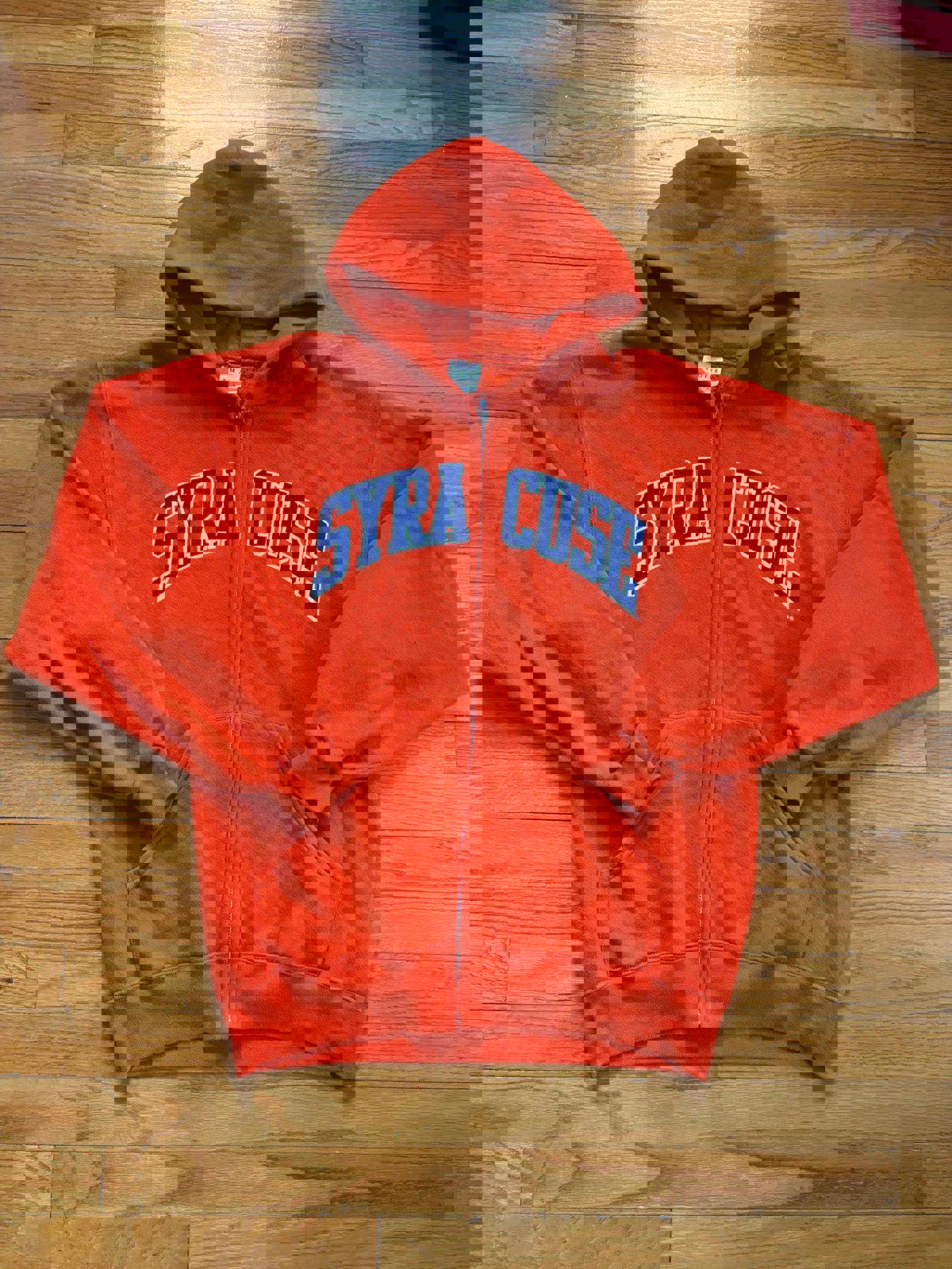 Vintage 90s Syracuse Orange Zip Up Hoodie Sweater