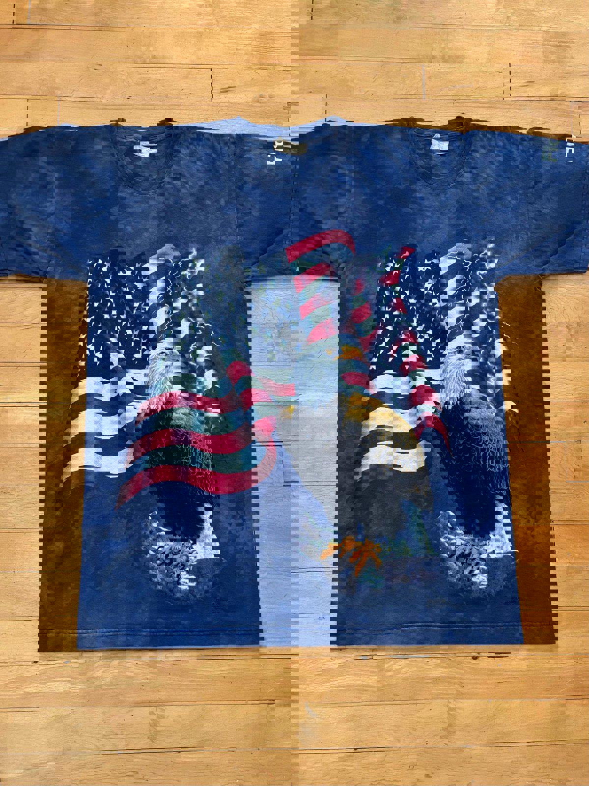 Vintage Nature Bald Eagle The Mountains USA Thunder Tie Dye T-Shirt