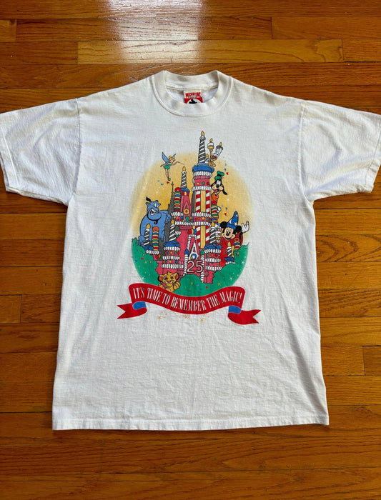 Vintage Walt Disney World 25th Anniversary Castle Mickey Mouse T-Shirt