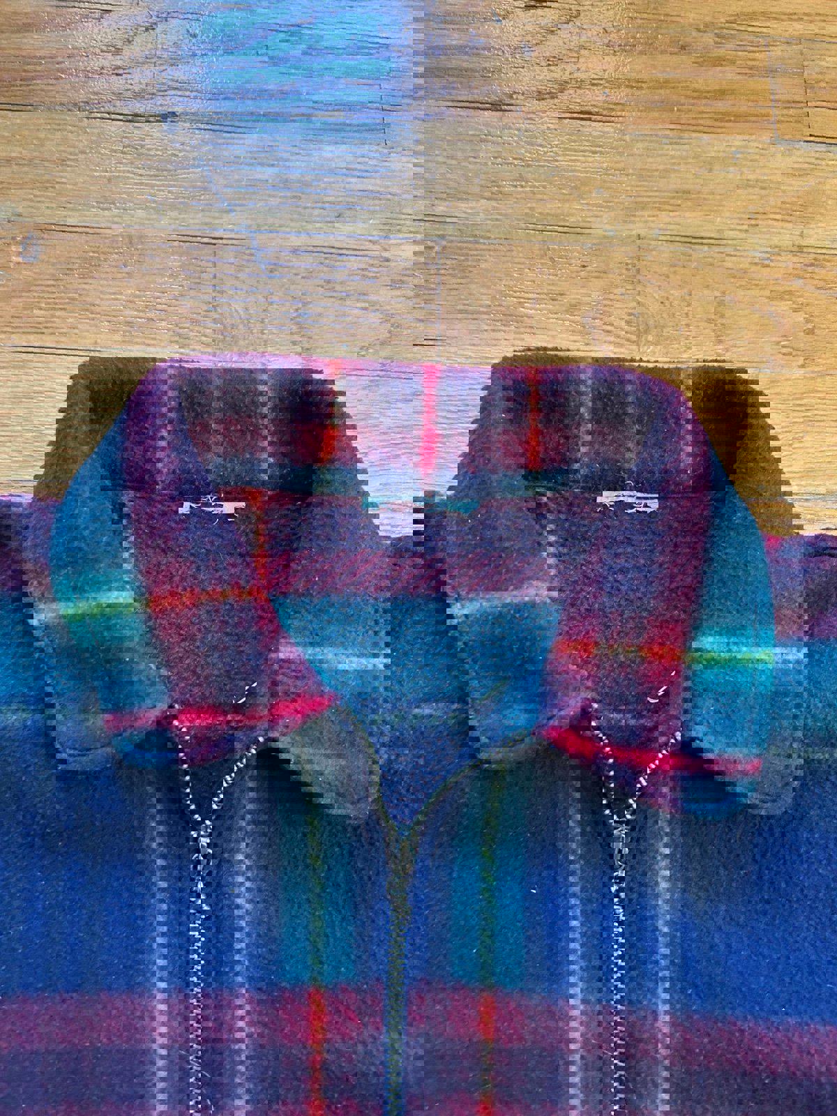 Vintage Plaid Fleece Sweater