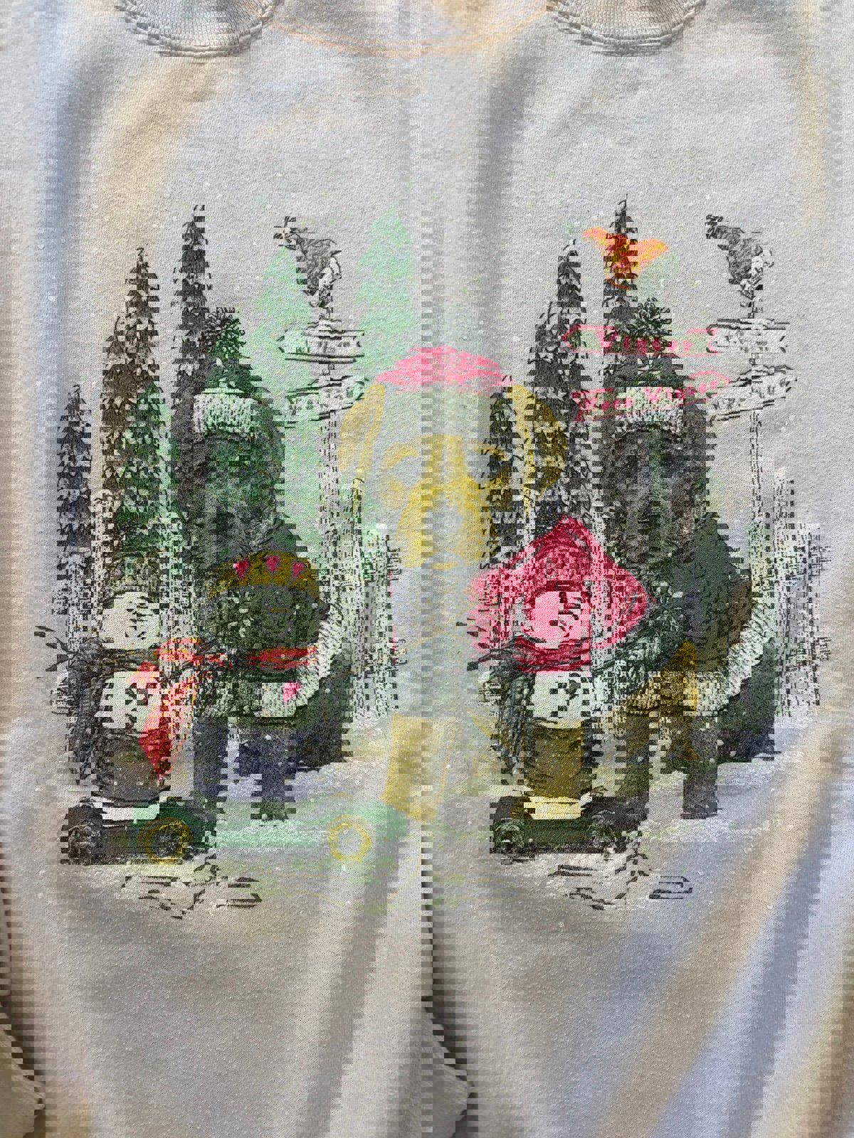 Vintage Christmas Winter Dog Crewneck