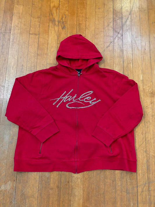 Vintage Harley Davidson Motorcycle Sparkle Bedazzled Hoodie Sweater