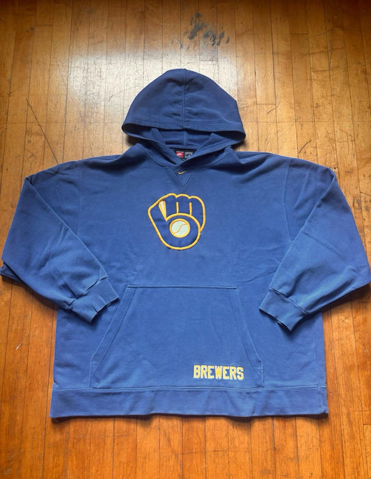 Vintage Nike MLB Milwaukee Brewers Center Swoosh Hoodie