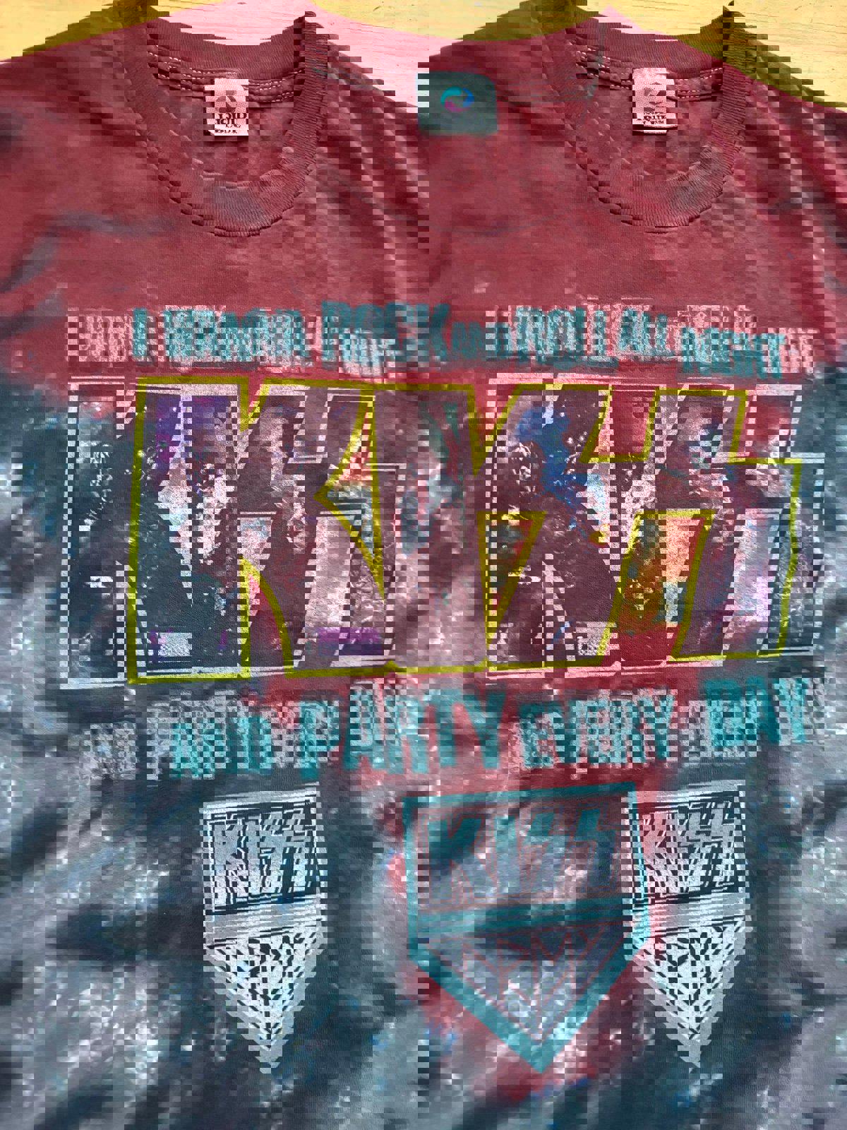 Vintage Liquid Blue Kiss Rock Tie Dye T-Shirt