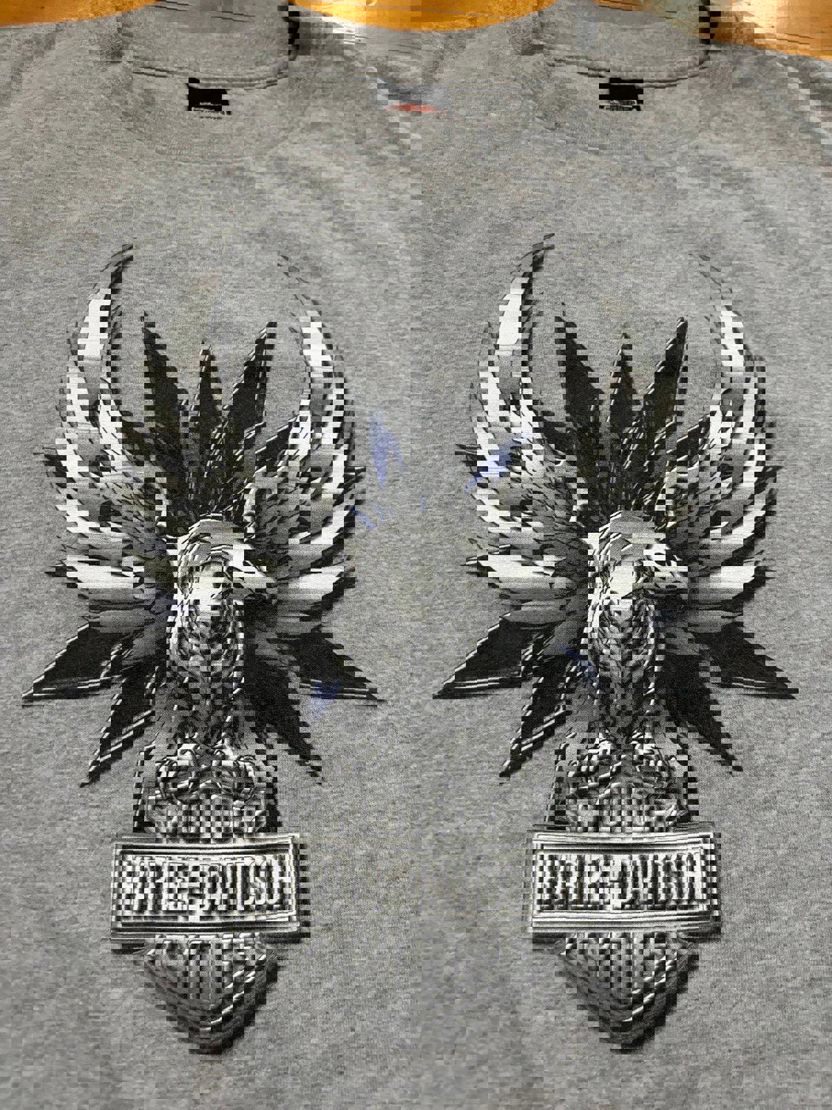 Vintage Harley Davidson Motorcycle Eagle Flames T-Shirt