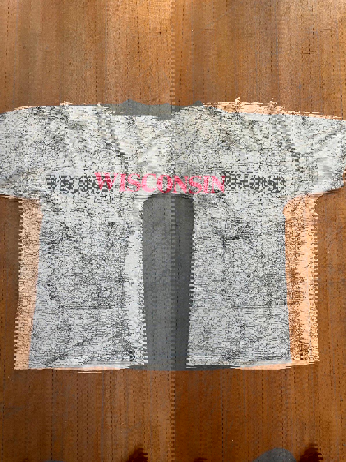 Vintage Wisconsin Road Map AOP T-Shirt