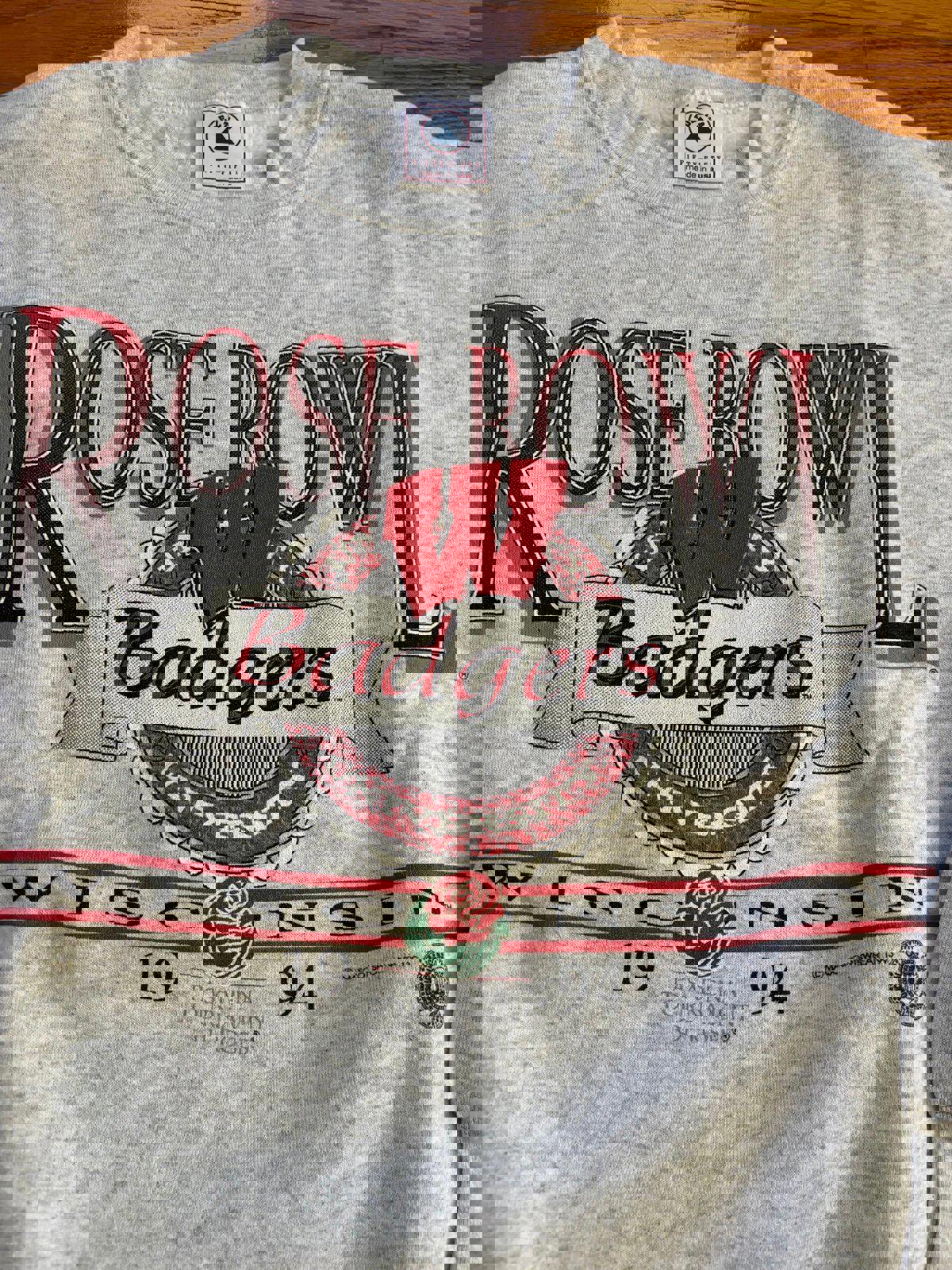 Vintage 90s University of Wisconsin Badgers Rose Bowl Crewneck Sweater