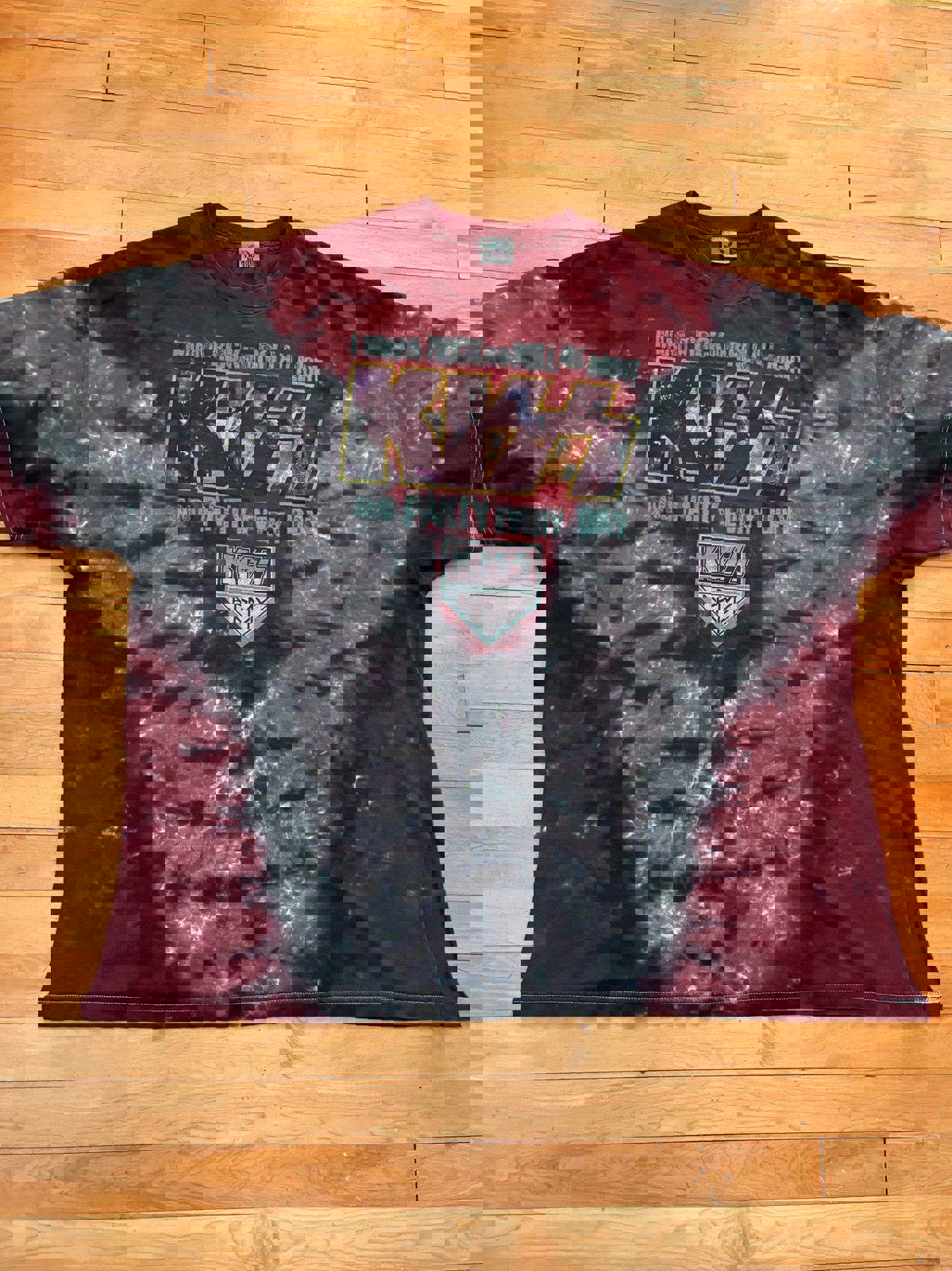 Vintage Liquid Blue Kiss Rock Tie Dye T-Shirt