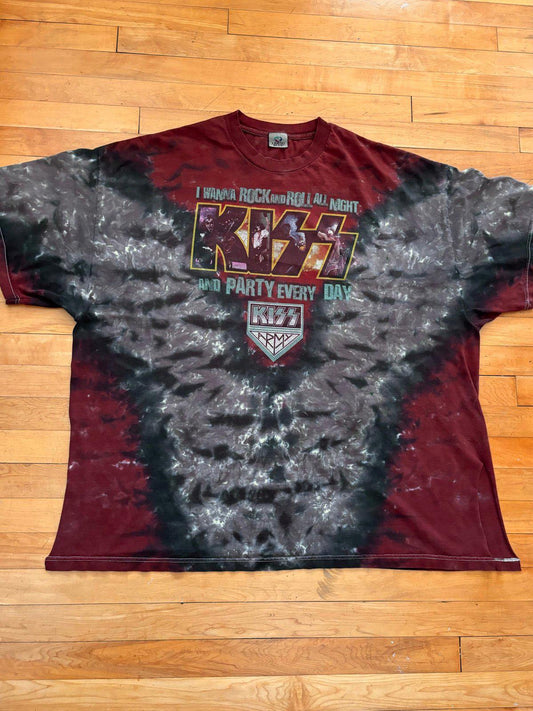 Vintage Liquid Blue Kiss Rock Tie Dye T-Shirt